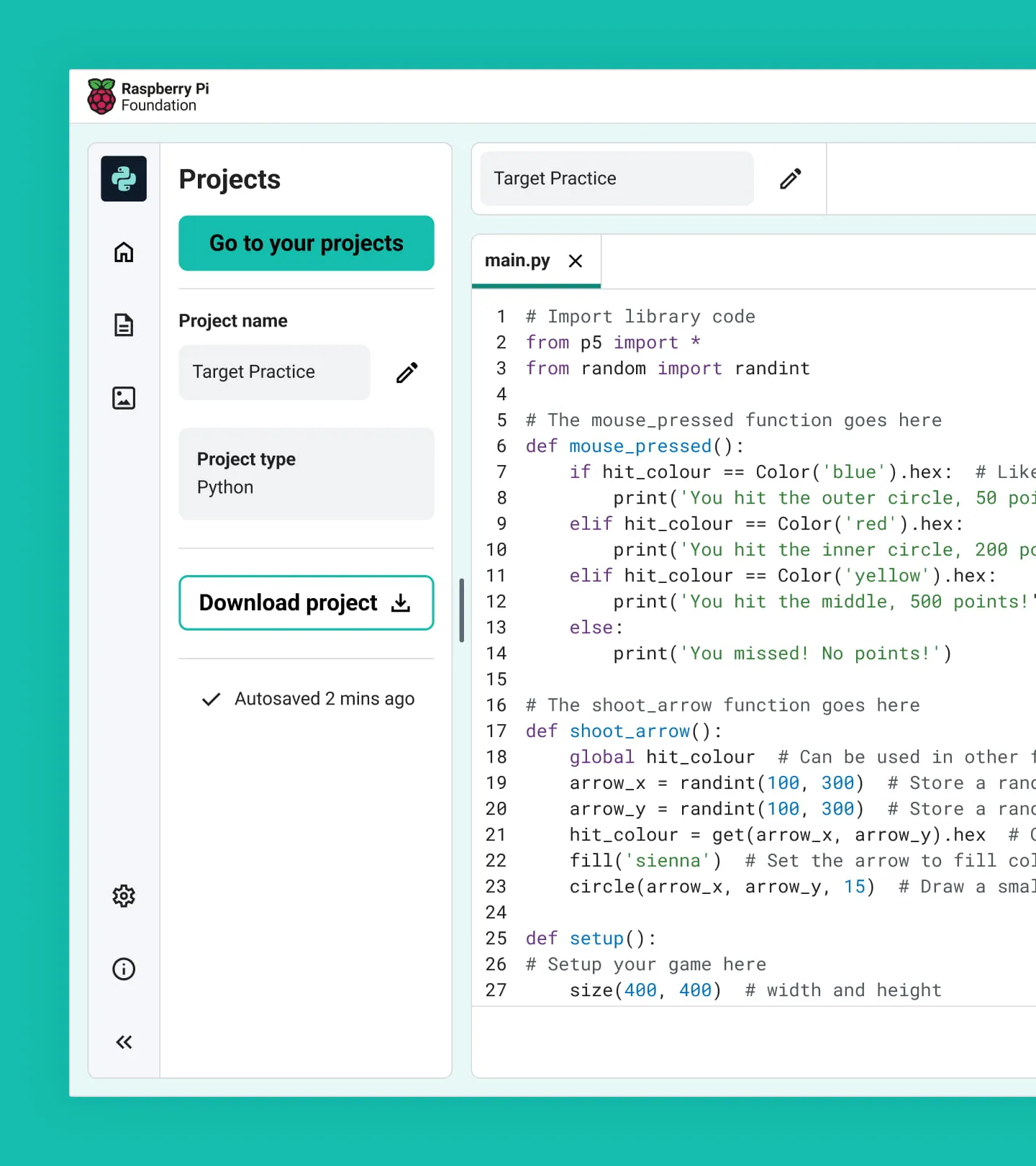 A cropped screenshot of the Code Editor with some Python code.